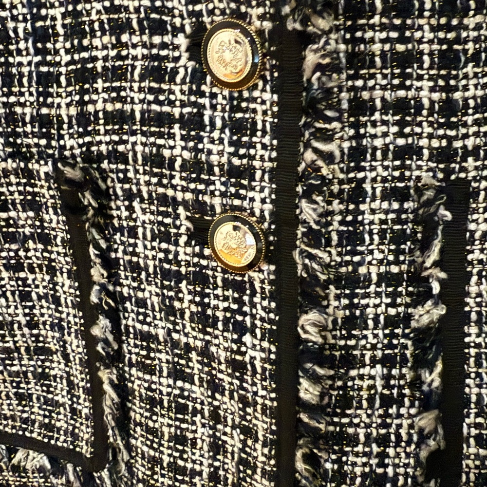 WHBM Black and White Tweed Jacket - Picture 4 of 5